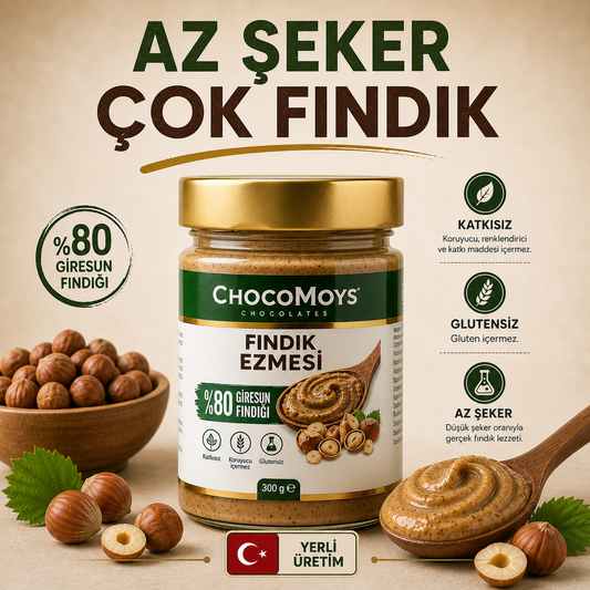 Fındık Ezmesi – %80 Giresun Fındıklı, Katkısız & Gerçek Lezzet | 300g Yerli Üretim