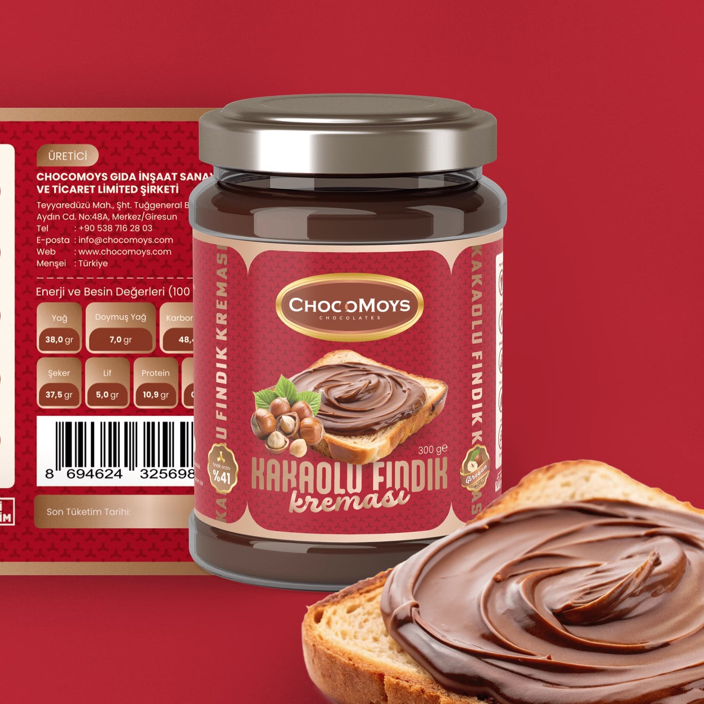 Doğal fındık kreması kahvaltılık kullanım – glutensiz, yüksek fındık oranı