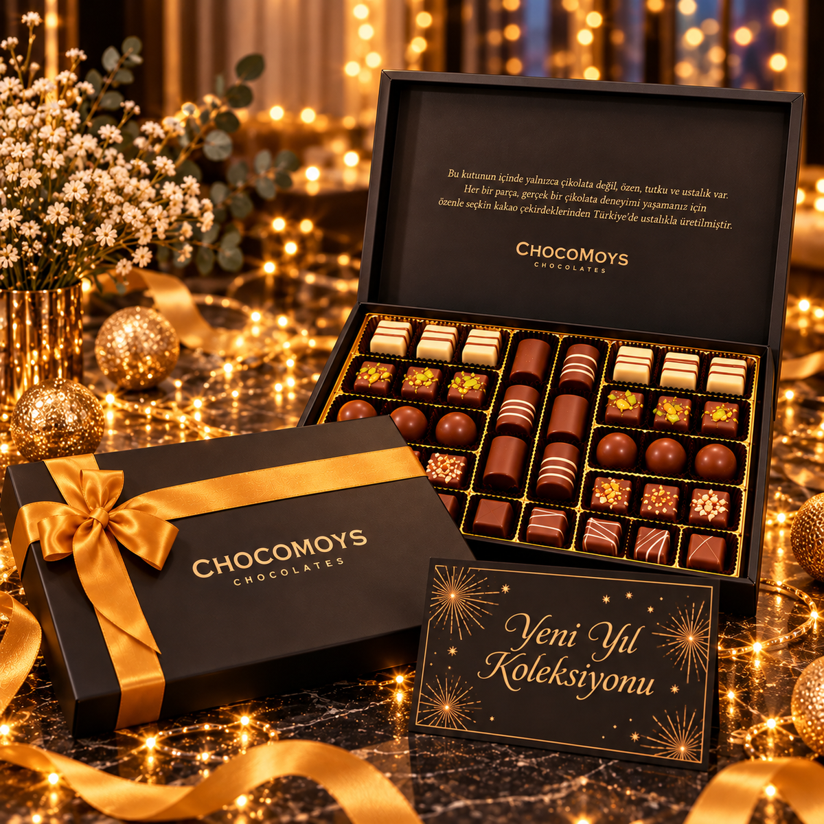 Yılbaşı çikolatası hediye kutusu – ChocoMoys
