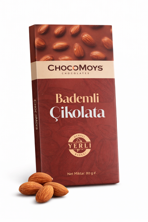 Bademli Tablet Çikolata – %40 Kakao, Gerçek Bademli | 80g