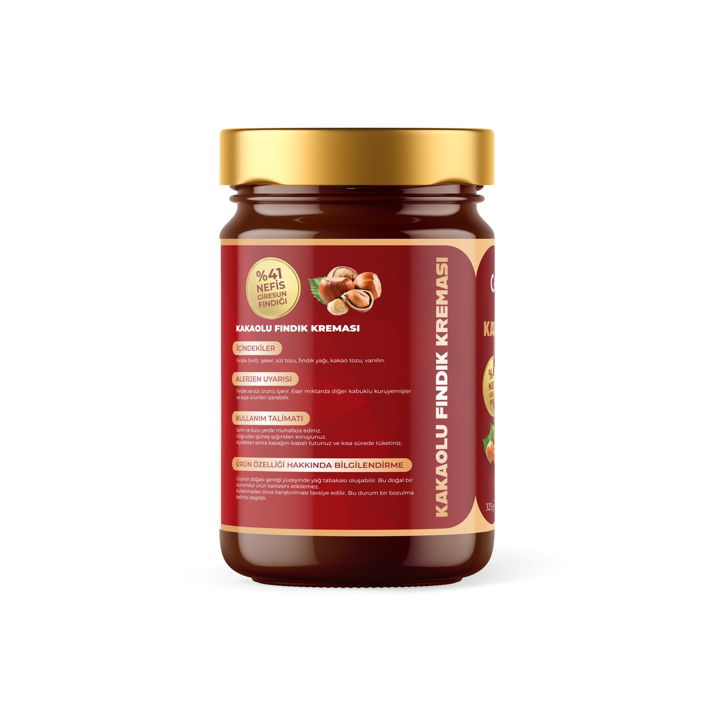 Kakaolu Fındık Kreması | %41 Fındık, 325gr | 10x Adet