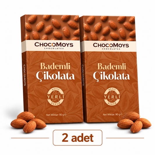 Bademli Tablet Çikolata – %40 Kakao, Gerçek Bademli | 90 g