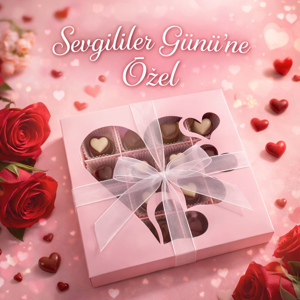 Sevgililer Günü’ne Özel – 16 Parça El Yapımı Çikolata Koleksiyonu & El Yapımı Kalpli Anahtarlık