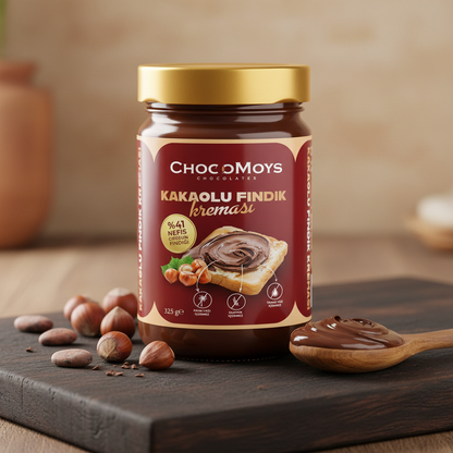 Kakaolu Fındık Kreması – %41 Giresun Fındıklı, Katkısız & Yoğun Lezzet | 325g Yerli Üretim