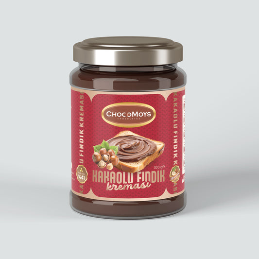 Kakaolu Fındık Kreması 300 g – %41 giresun fındıklı, palm yağı içermeyen doğal fındık ezmesi