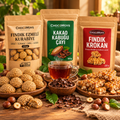 Çay Saati Seti – Kakao Kabuğu Çayı, Fındık Kurabiyesi & Fındık Krokan