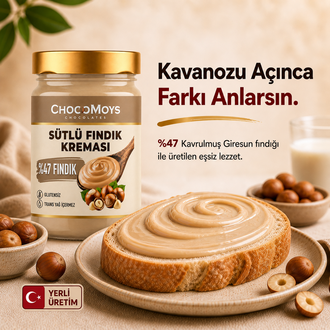Sütlü Fındık Kreması – %47 Fındık | 325 g